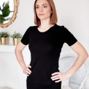 Ženska majica KR iz 100% volne ČRNA Ženska majica KR iz 100% volne ČRNA