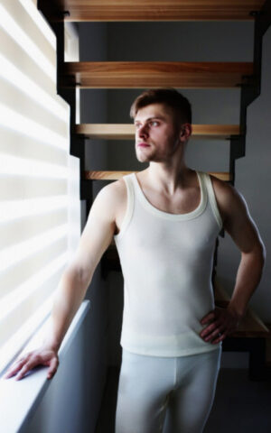 Moška majica brez rokavov iz 100% volne NATUR XS do XXXL