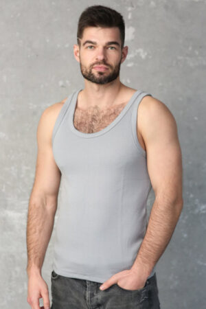 Moška majica brez rokavov iz 100% volne SIVA XS do XXXL