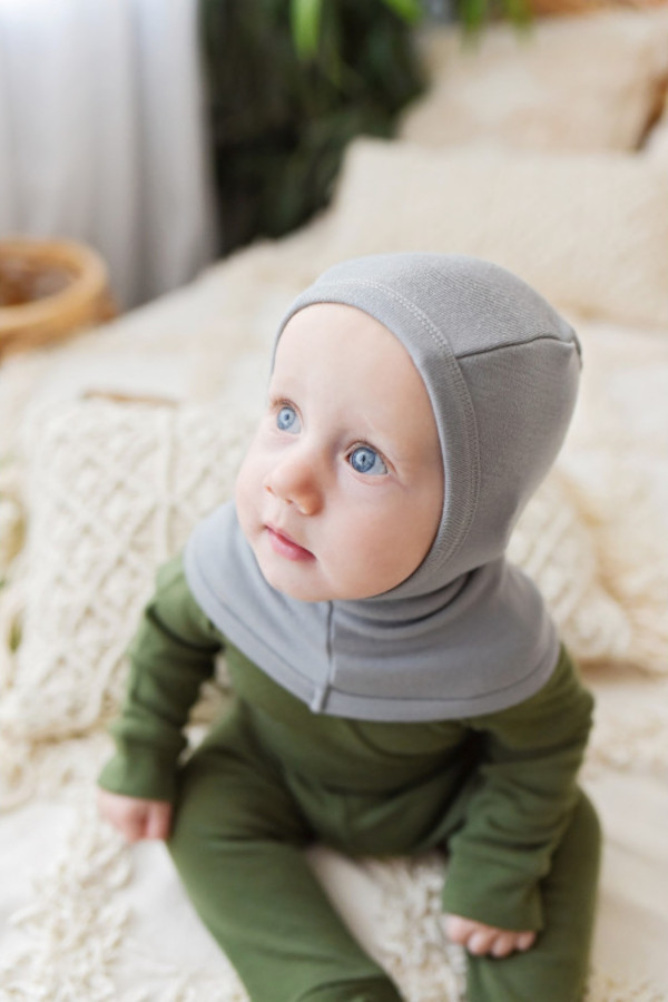 EKO Merino otroška kapa SIVA več vel.