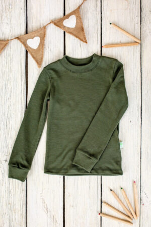 EKO Merino otroška majica DR ZELENA od 62-116