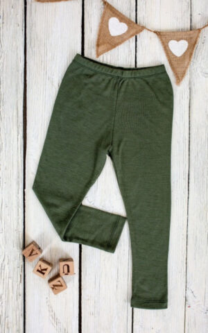 EKO Merino otroške legice ZELENE od 122-152