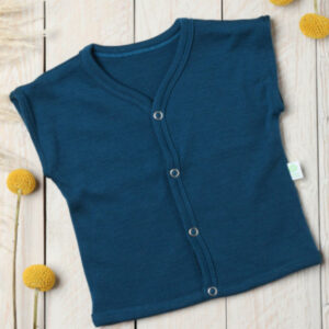 EKO Merino otroški brezrokavnik PETROL MODER od 56-116