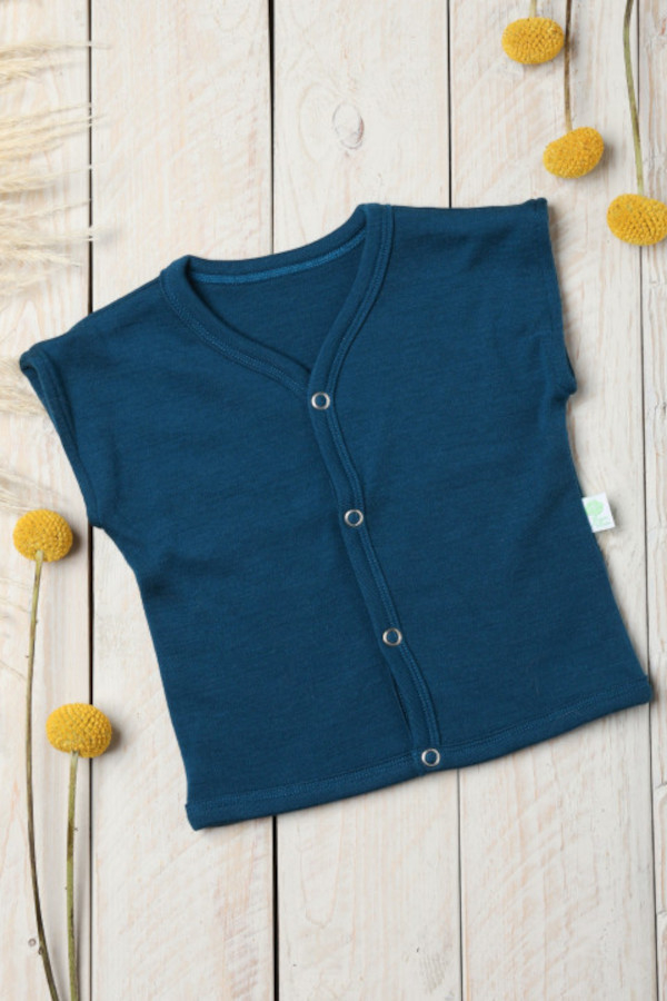 EKO Merino otroški brezrokavnik PETROL MODER od 56-116