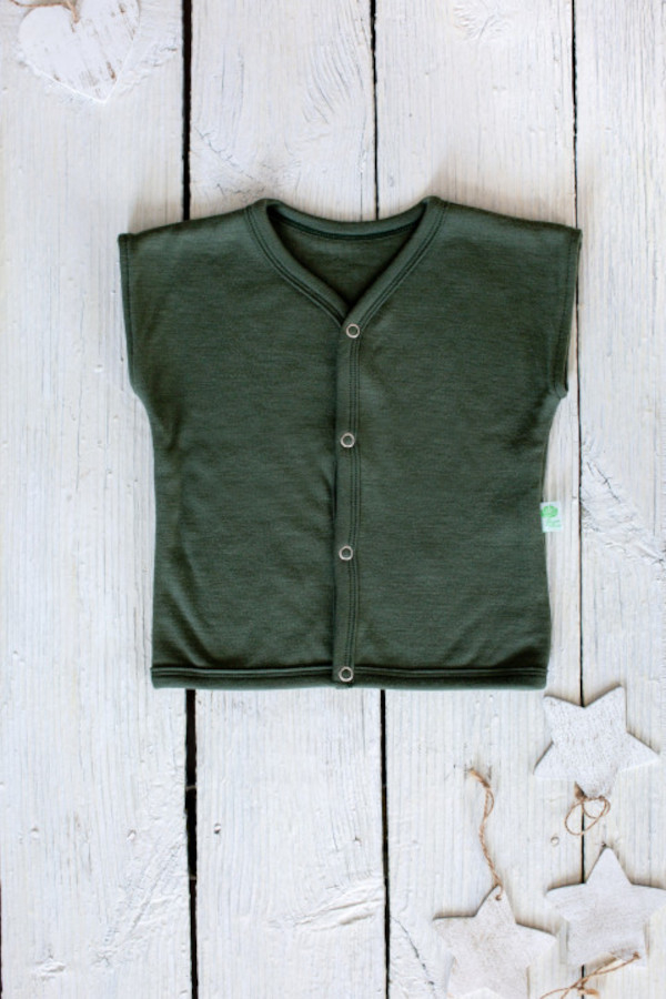 EKO Merino otroški brezrokavnik ZELEN od 56-116