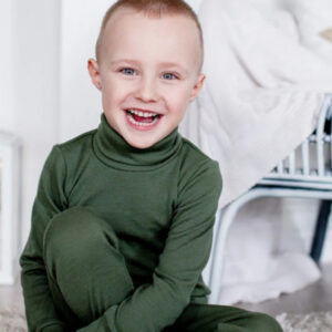 EKO Merino otroški puli DR ZELEN od 122-152