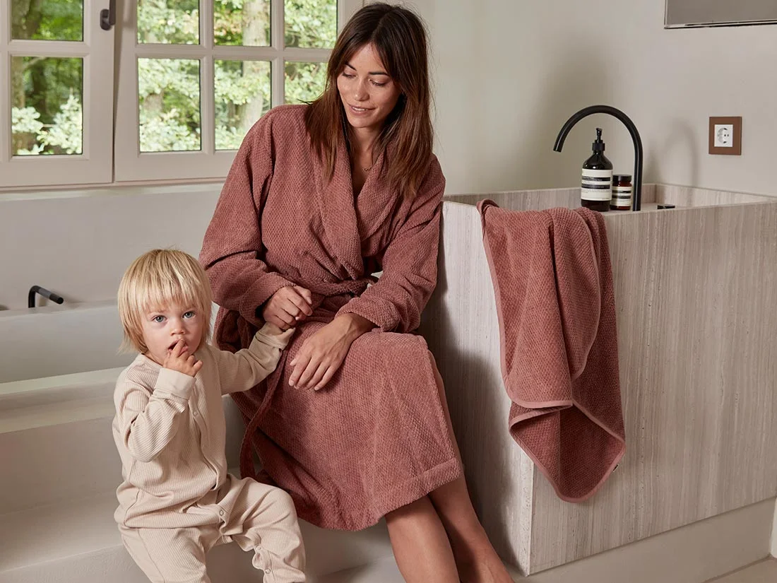 Kopalni plašč ekološki bombaž dots BLUSH ROSE