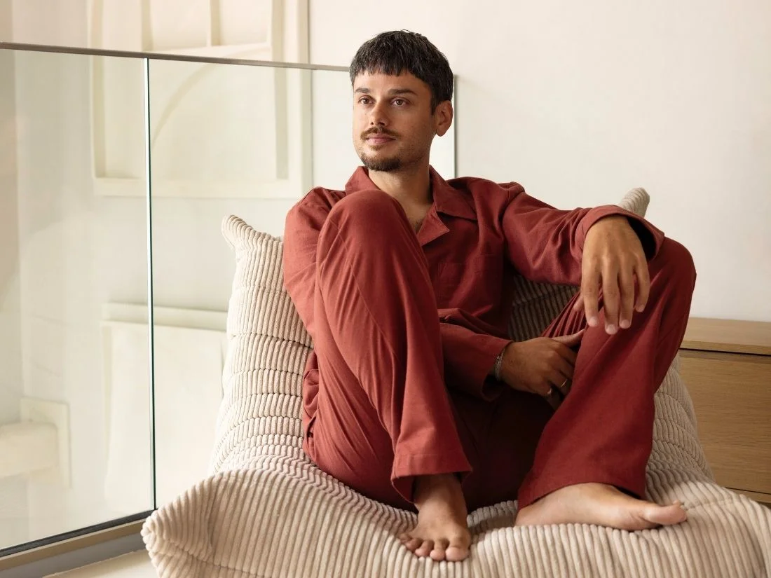 Spodnji del moške pižame iz eko flanele, rdeča Spodnji del moške pižame iz eko flanele, rdeča