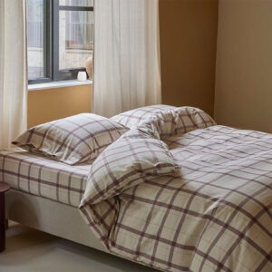 Posteljnina flanela mauve karo, razl.dim.