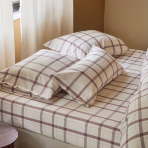 Posteljnina flanela mauve karo, razl.dim.