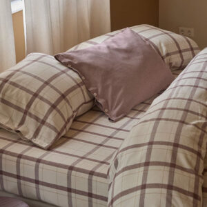 Posteljnina flanela mauve karo, razl.dim.