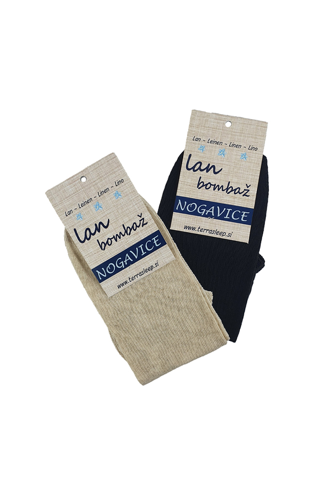 Nogavice lan bombaž NATUR Sneakers od 36 do 45