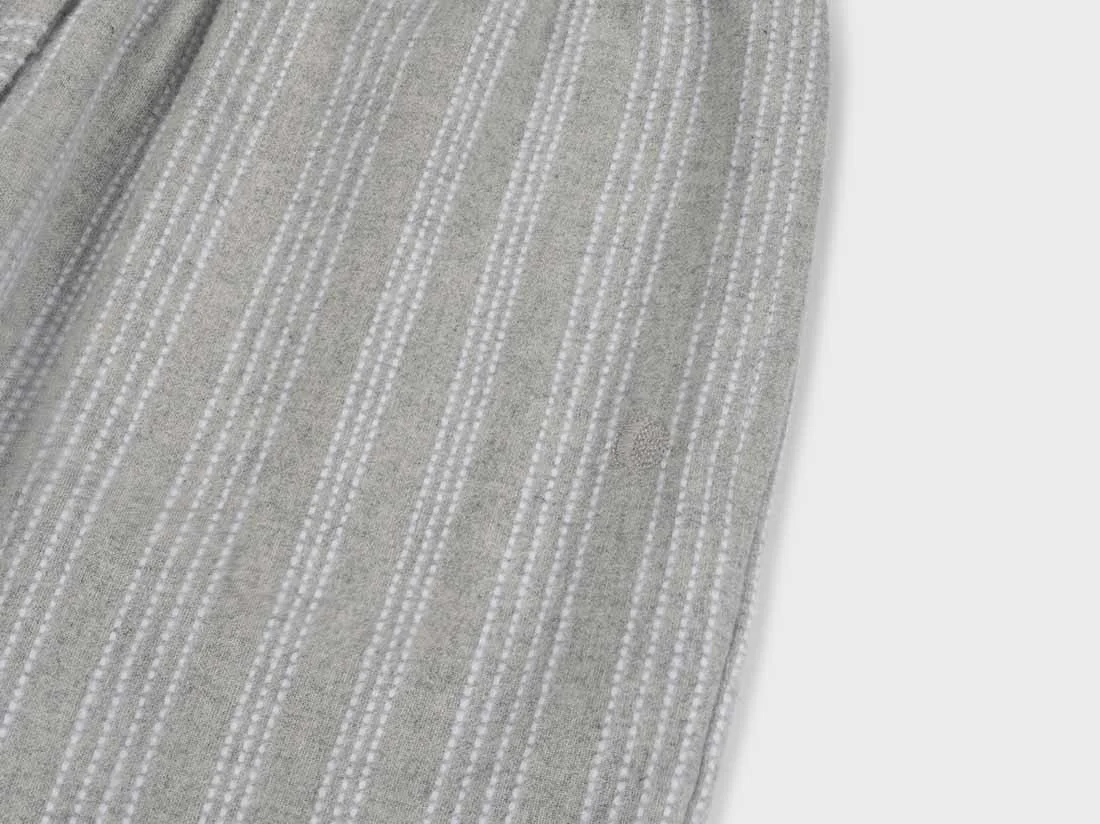 Zgornji del ženske pižame iz eko flanele, siva črtasta