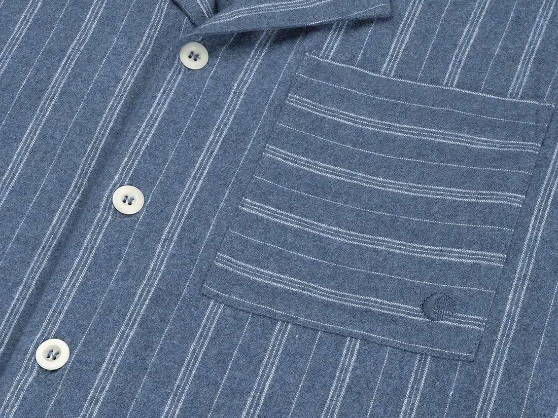 Zgornji del moške pižame iz eko flanele, denim črtasta