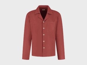 Zgornji del moške pižame iz eko flanele, rdeča