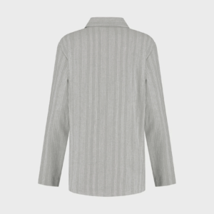 Zgornji del ženske pižame iz eko flanele, siva črtasta