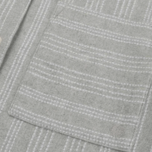 Zgornji del ženske pižame iz eko flanele, siva črtasta