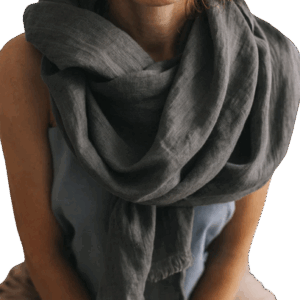 Šal iz 100% lana temno siv