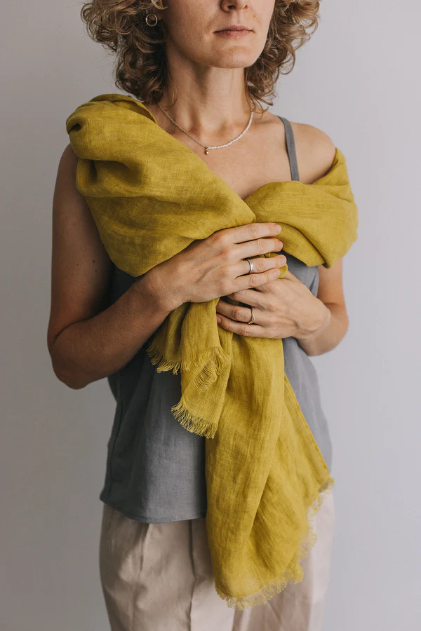 Šal iz 100% lana citrin Šal iz 100% lana citrin