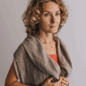 Šal iz 100% lana natur siva