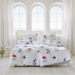 Posteljnina Blumenwiese saten, ročno potiskana 140x200, 50x70