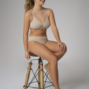 Eko Bombažni Nedrček, brez žičke BEIGE MELANGE