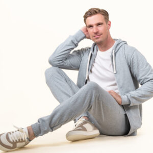 EKO Bombažne Moške Hlače SIVA