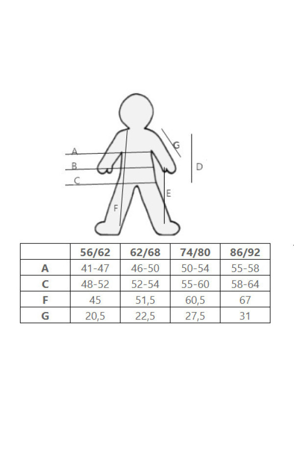 EKO Merino Otroški Body SIV - vel. 56 do 104