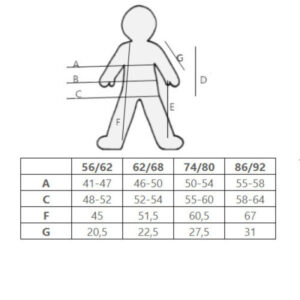 EKO Merino Otroški Body na preklop DR NATUR vel. 56 do 68