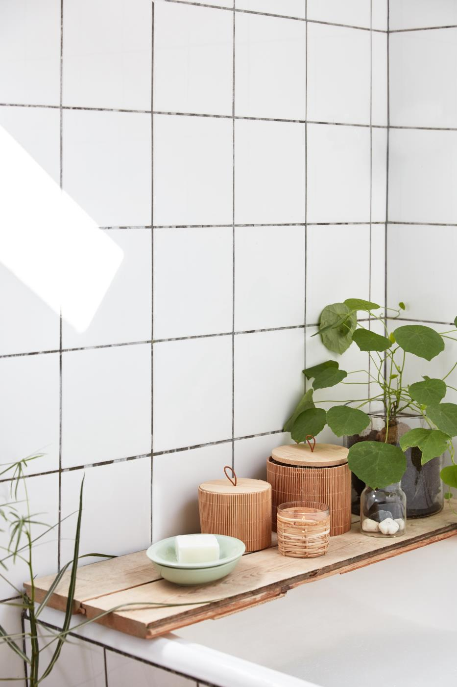 Svečnik steklo ratan