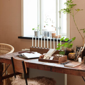 Svečnik steklo ratan