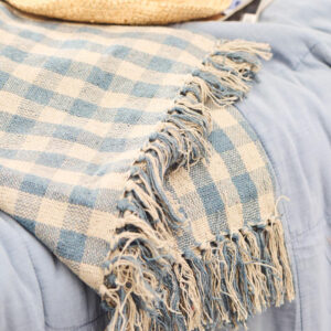 Deka 100% bombaž modra karo