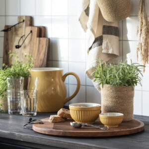 Set 3 skodelic mustard