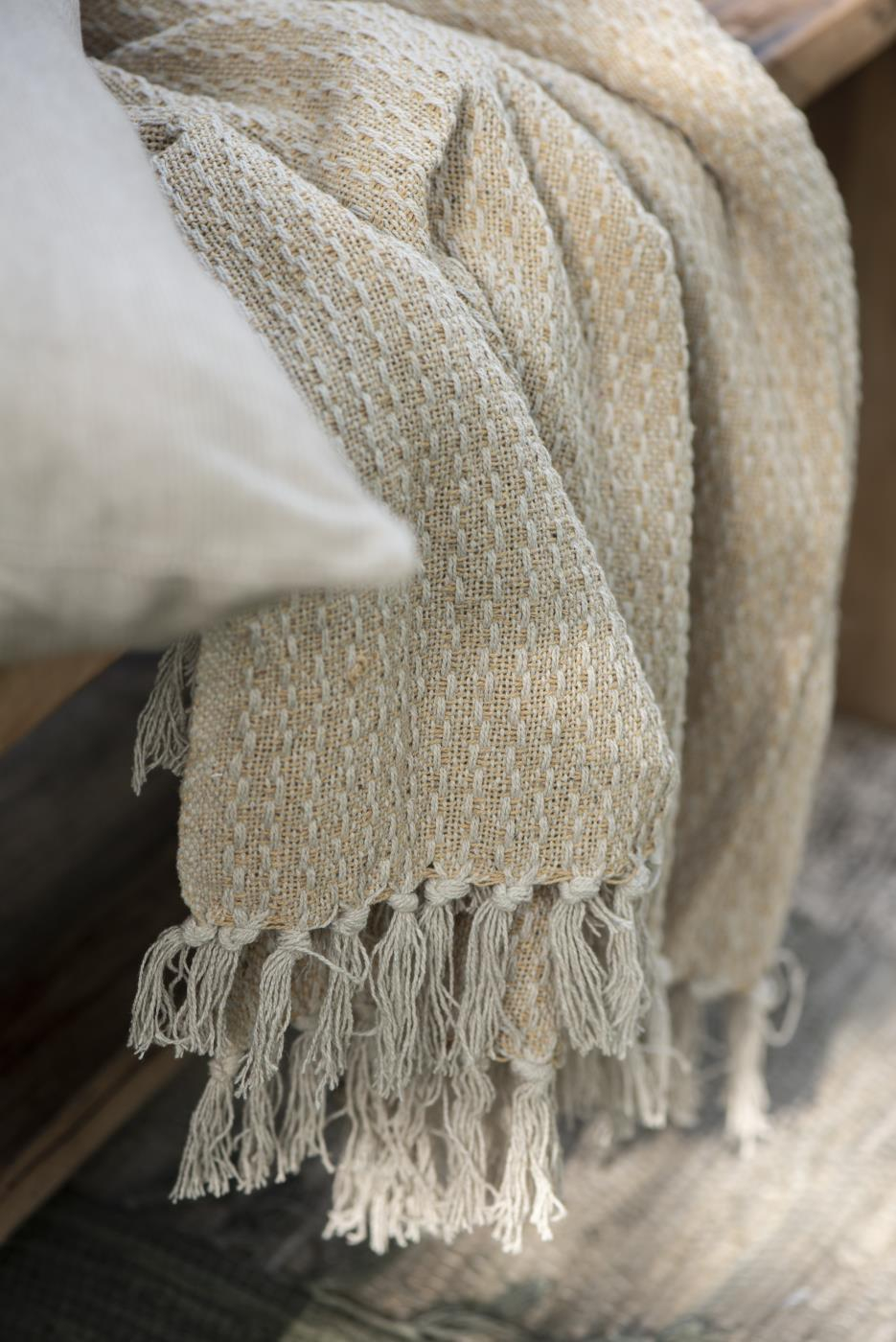 Deka 100% bombaž cream/yellow