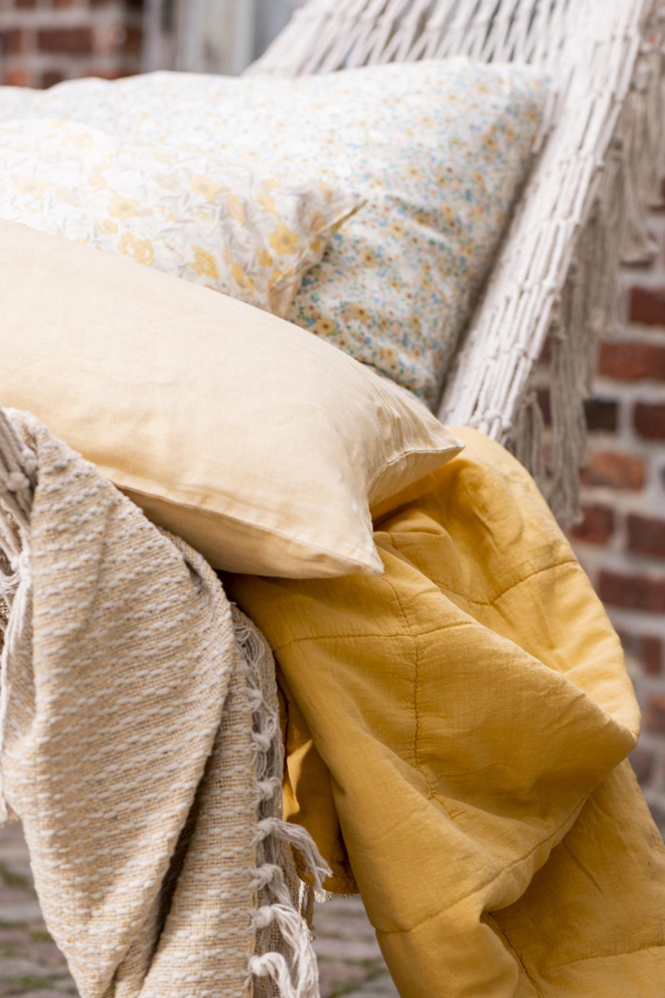 Deka 100% bombaž cream/yellow