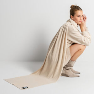 Šal iz volne in ekološkega bombaža, BEIGE