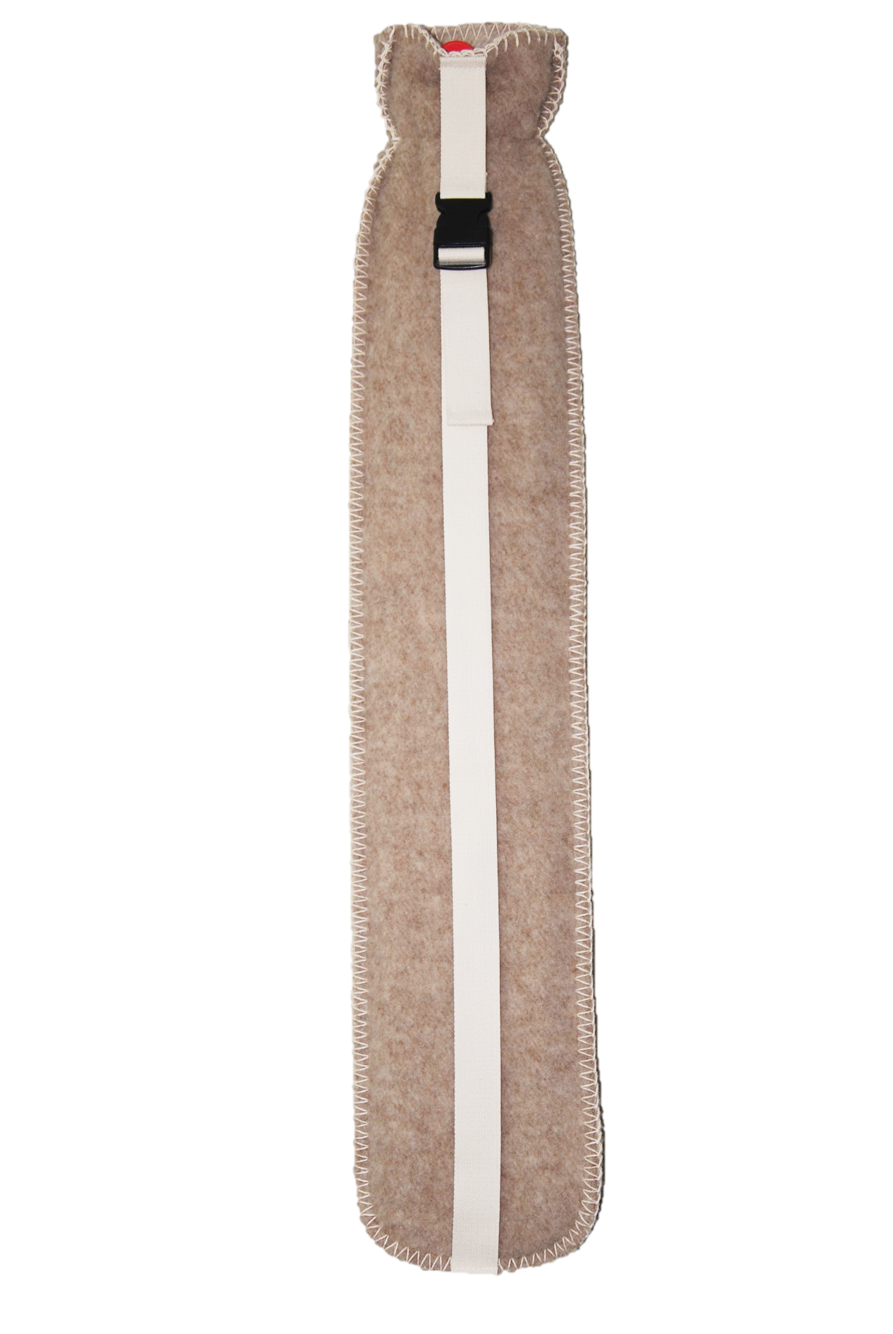 Dolg termofor iz naravnega kavčuka, v kompletu z volneno prevleko