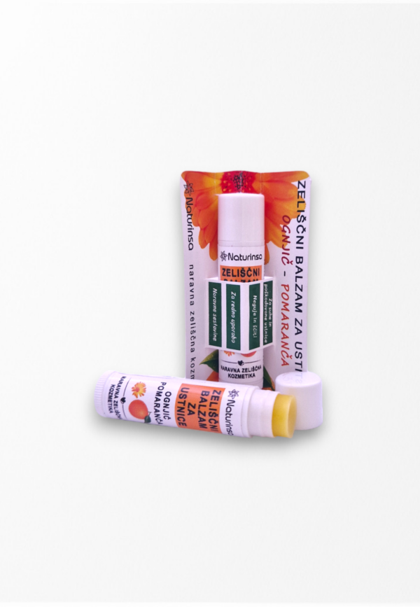 Zeliščni balzam za ustnice - pomaranča, ognjič Zeliščni balzam za ustnice - pomaranča, ognjič