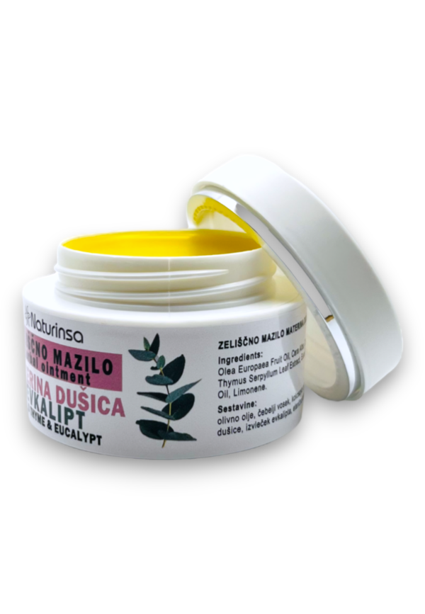 Zeliščno mazilo materina dušica, evkalipt