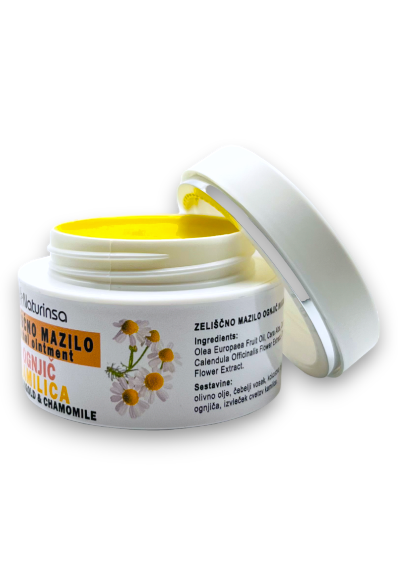 Zeliščno mazilo ognjič, kamilica