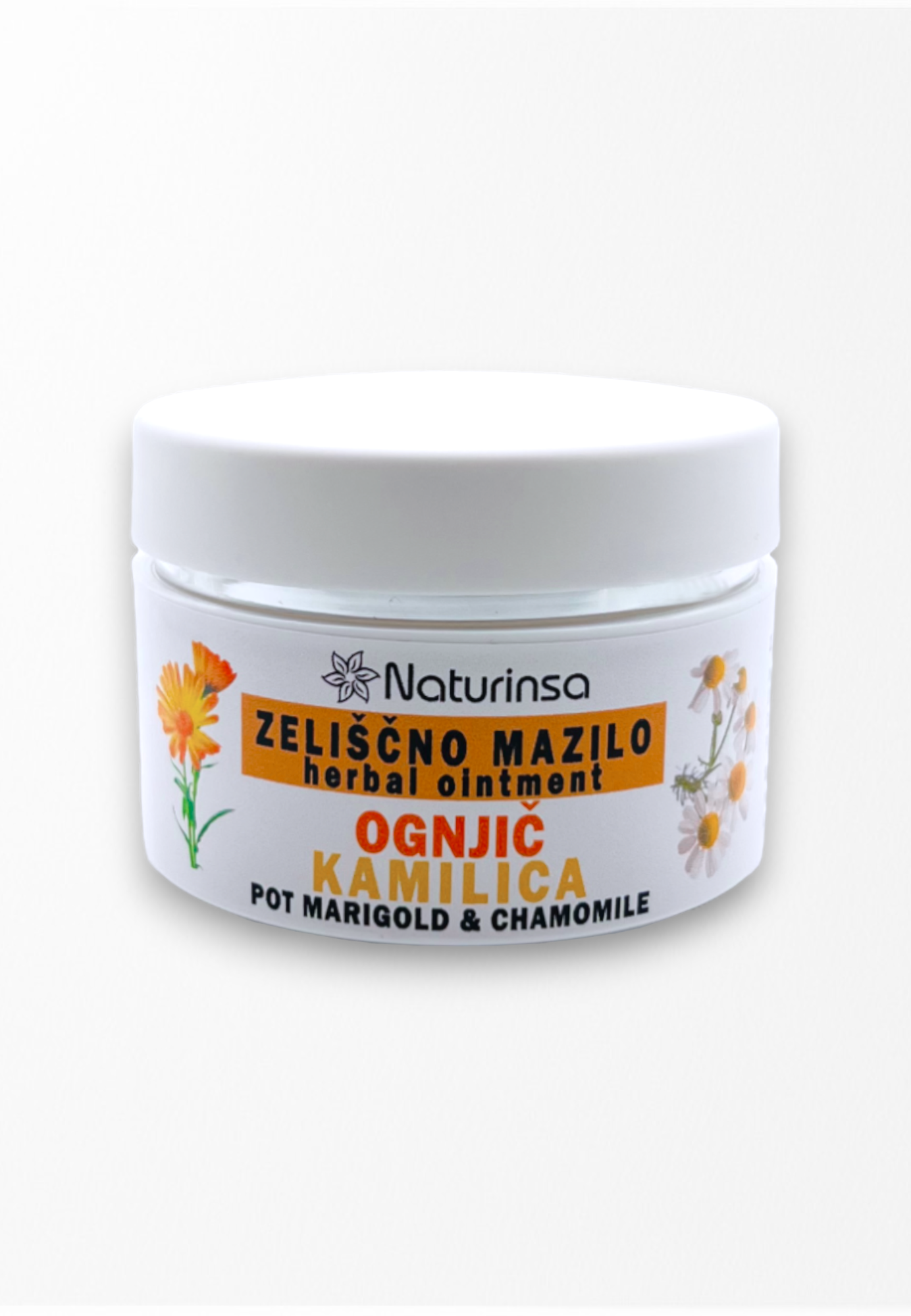 Zeliščno mazilo ognjič, kamilica
