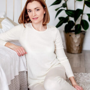 Ženska pižama iz 100% volne NATUR od XS do 3XL