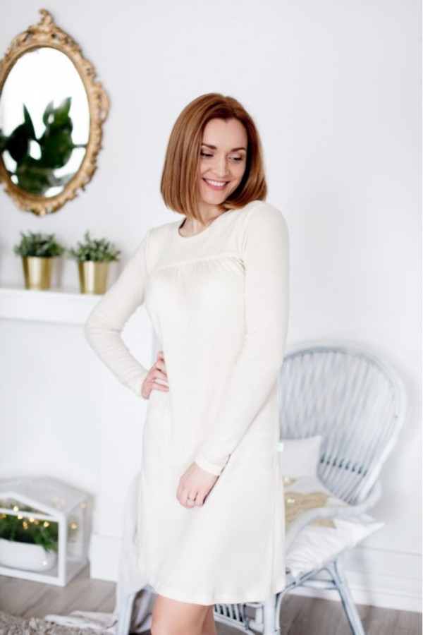 Ženska spalna srajca iz 100% volne NATUR od S do XXL Ženska spalna srajca iz 100% volne NATUR od S do XXL